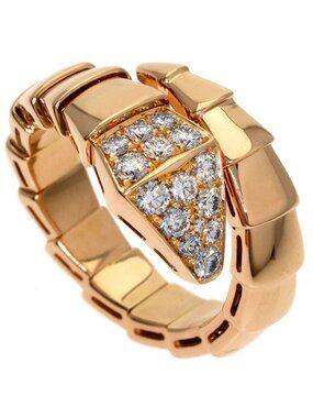 Bvlgari Serpenti Diamond Ring 18k Pink Gold